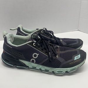 On Cloud ON Running Lace Up Running Athletic Sneakers Shoes Gray Blue Womens 9.5